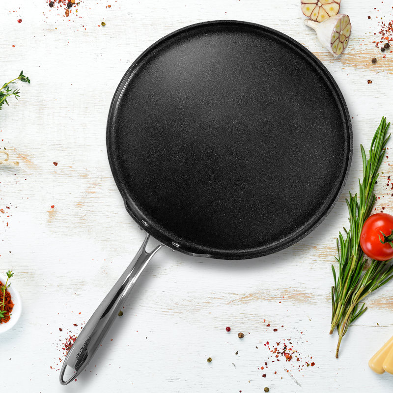 NutriChef 12" Black Hard-Anodized Nonstick Crepe Pan