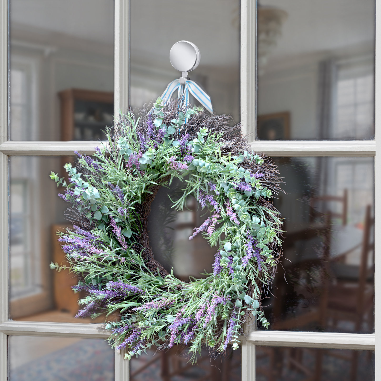 Lekhraj Magnetic Wreath Hanger, Silver, 1