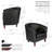 Marwood Faux Leather Barrel Accent Chair with Rubberwood Legs-1875485543