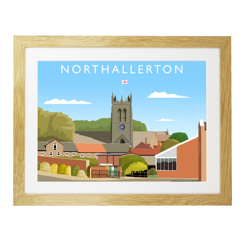 Northallerton 3 1 Piece Wall Art, 44 cm H x 54 cm W x 2.2 cm D, Oak Wood Frame