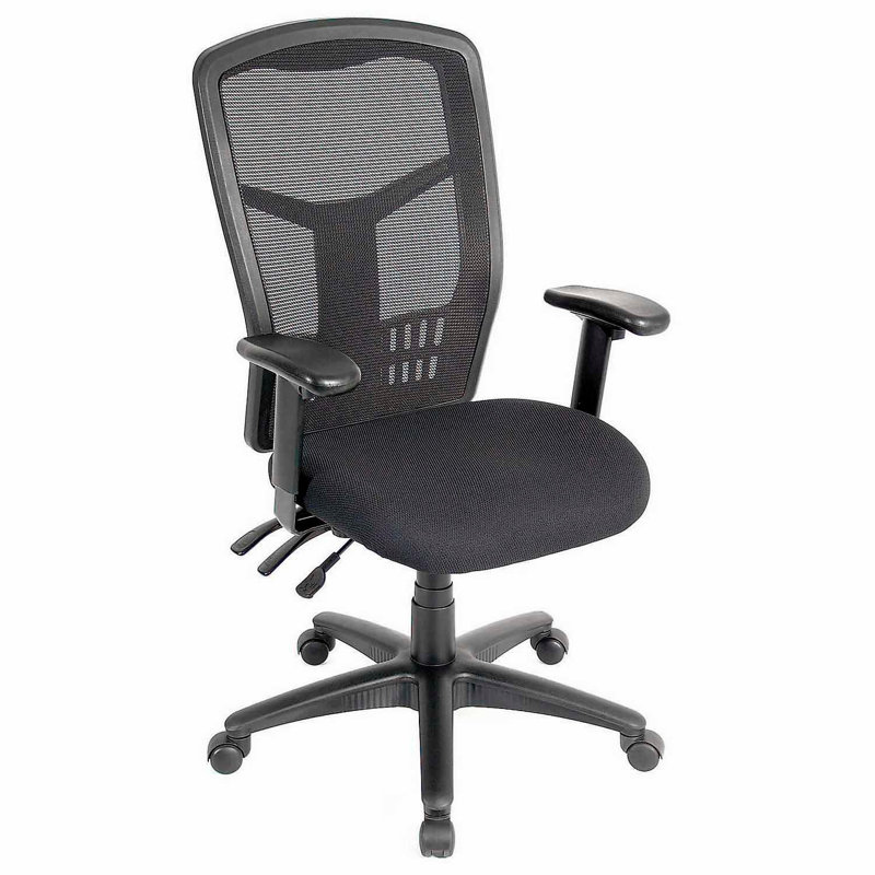 Black High Back Mesh Swivel Task Chair with Adjustable Arms