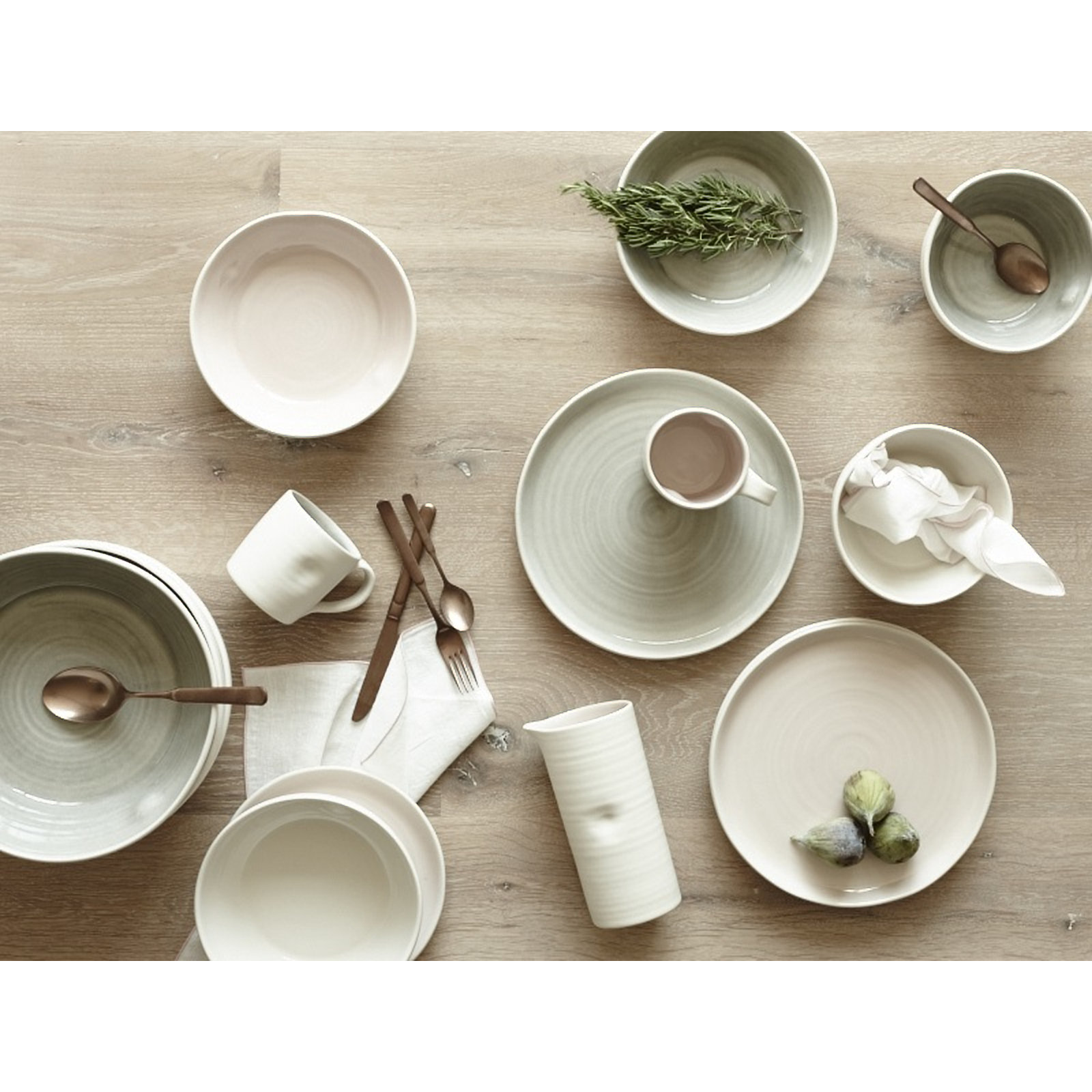 Canvas Home Pinch Stoneware Salad Serving Bowl 104oz, Gray