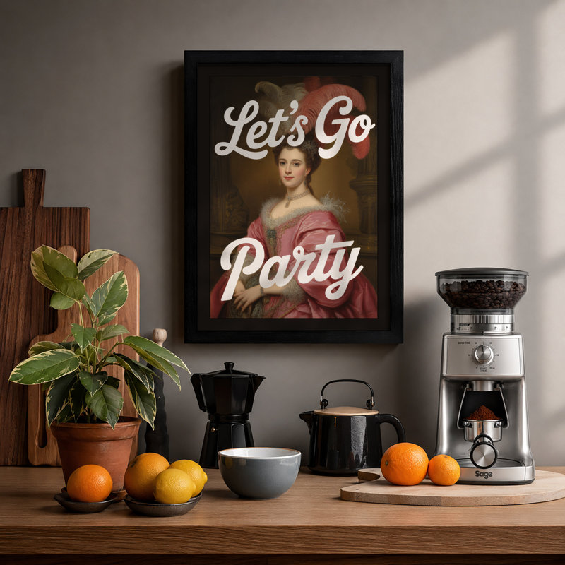 Let's Go Party Eclectic - Framed Print, Black, A3 - 42.0 x 29.7 cm