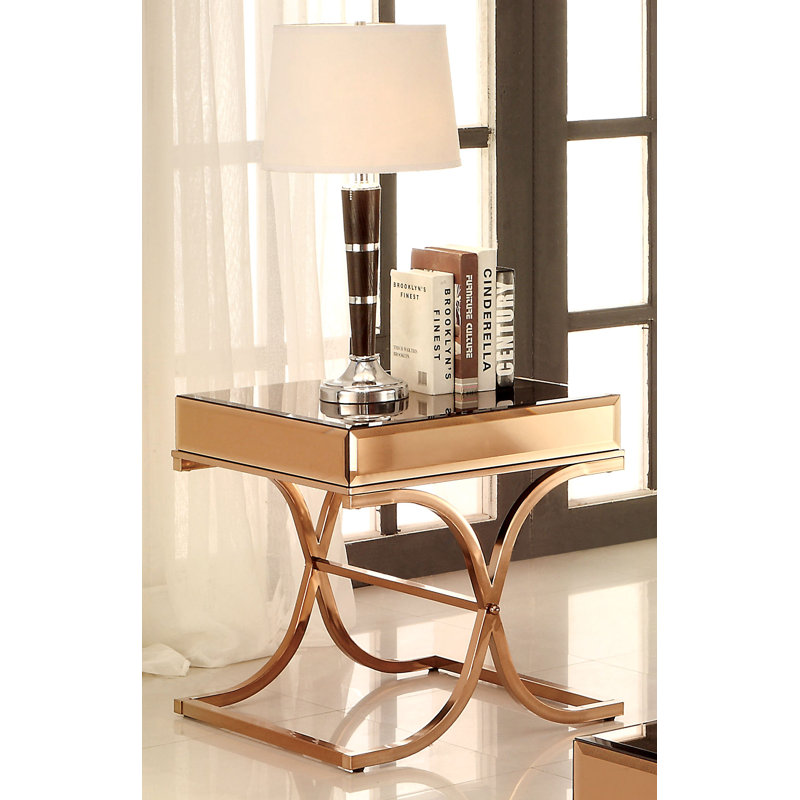Rakel End Table, Brass