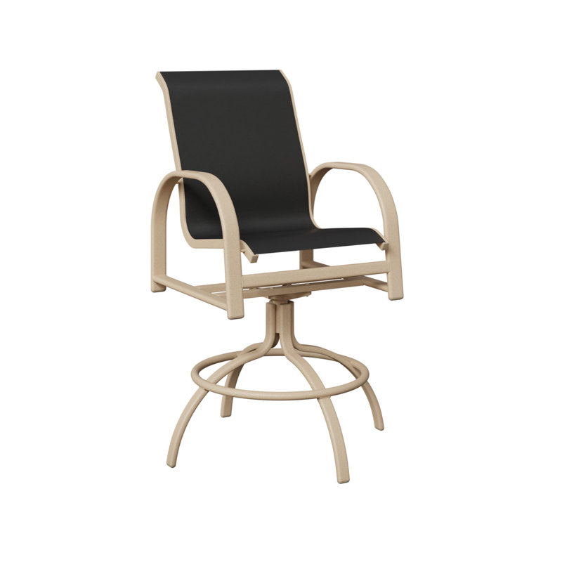 Berlin Gardens Murphy Slings Swivel Bar Chair, Luna Multi, Black