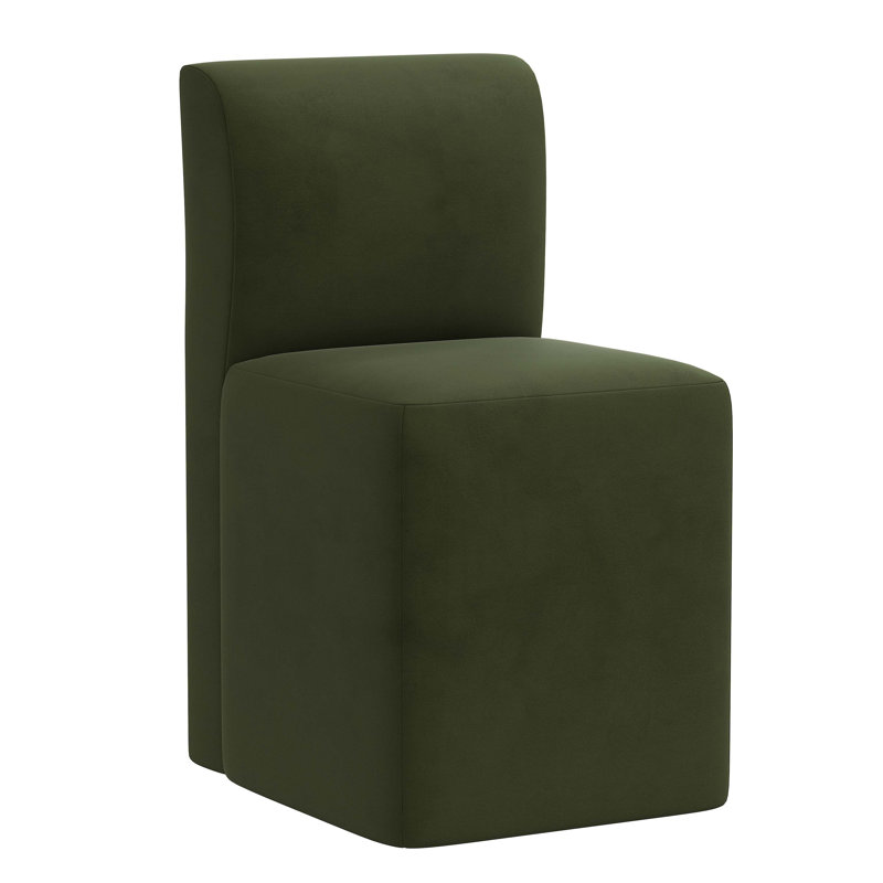 Chaise rembourrée Mendy, Velours Loden classique