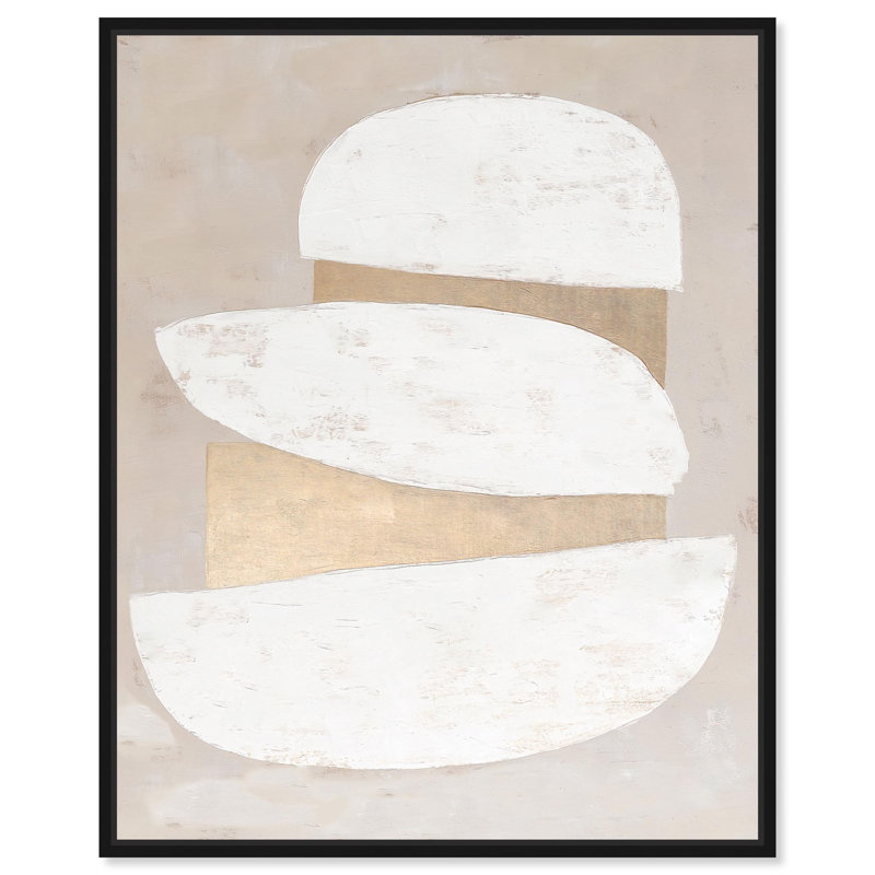 Impression sur toile dorée «Boho» par Art Remedy, Structure noire, H 21 po x l 17 po
