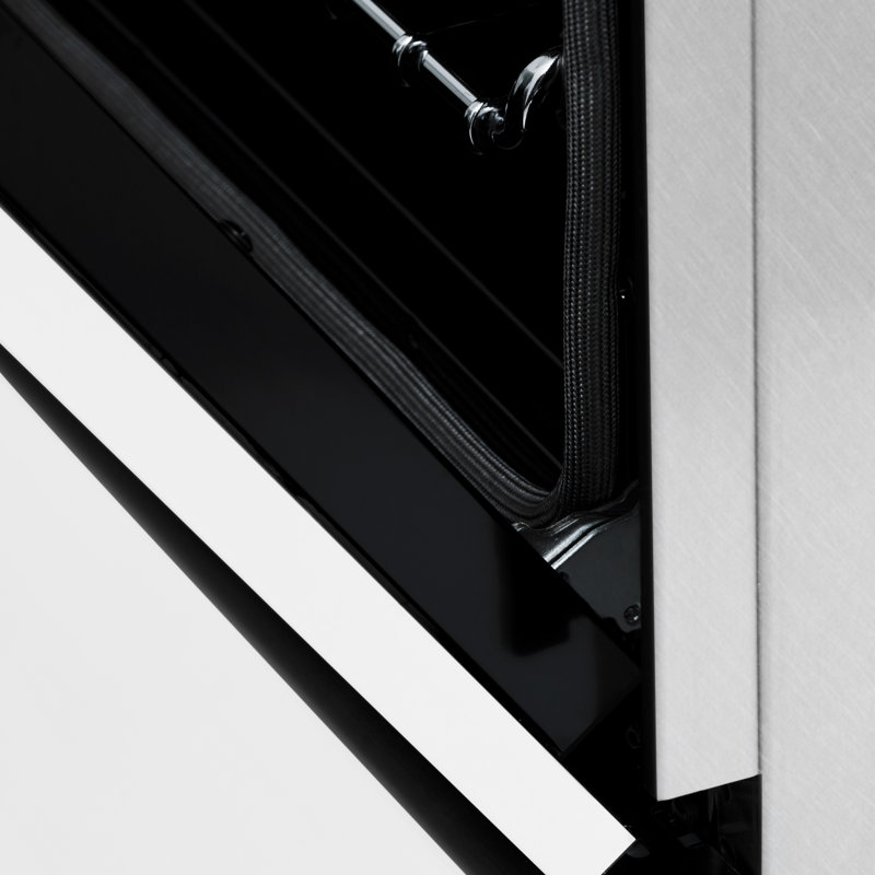 ZLINE 24" 2.8 cu. ft. Dual Fuel Range with Gas Stove and Electric Oven in Fingerprint Resistant Stainless Steel, White Matte
