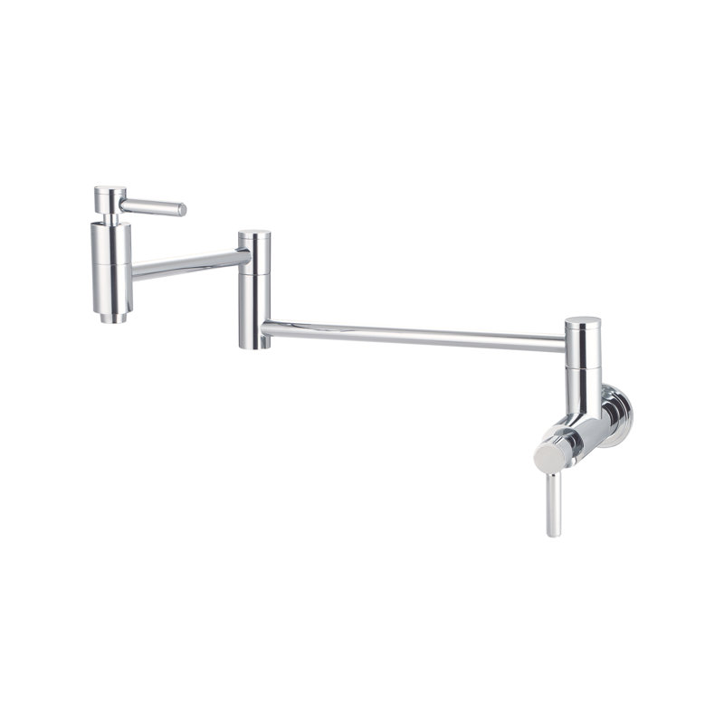 Robinet de cuisine mural Banner, nickel brossé, Chrome chrome