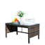 Table basse d'extérieur 1 table basse avec verre trempé transparent