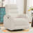 33"W Corduroy Modern Power  Nursery Swivel Rocker Glider Recliner with USB & Type-C Charge, Wider Armrest and Double Pockets-1193467267