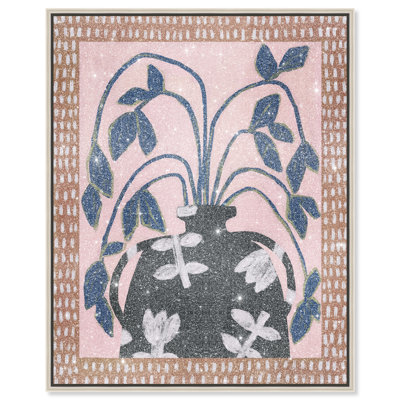 Harvest Blush Canvas Floral & Botanical Print by Oliver Gal, Black Frame, 16 x 20