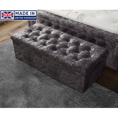 Hillhouse 102cm Wide Tufted Rectangle Ottoman Storage Box with Hydrolic Arm