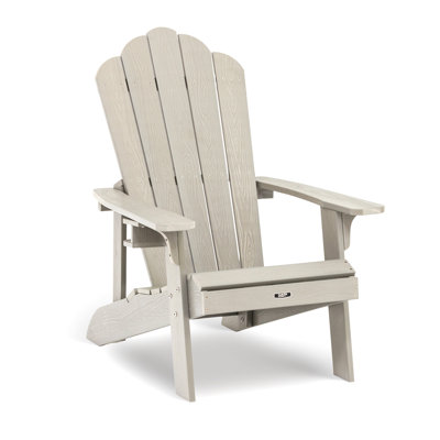 Chaise Adirondack Ez-Care Ez-Care de Island Retreat - parfaite comme chaise d'extérieur, de patio ou de foyer - Conçue de manière ergonomique avec du bois en poly-résine résistant aux intempéries - Peinture à texture de bois, gris ardoise