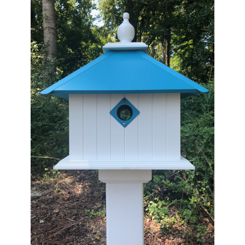 Cabane à oiseaux 19 po x 15 po x 19 po Symone, Bleu lagon