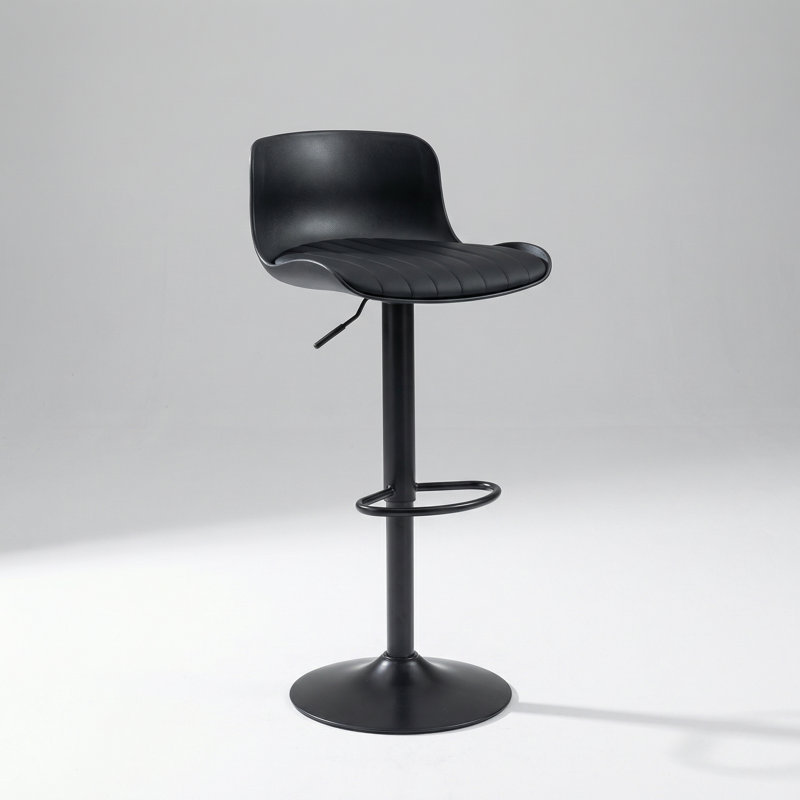 Ensemble de deux tabourets de bar pivotants réglables modernes avec dossier profilé et base en métal robuste pour îlots de cuisine et comptoirs