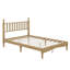 Cadre de lit traditionnel en bois pleine grandeur avec tête de lit en forme de gourde, lit plateforme antique soutenu par des lattes de bois-627046051