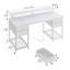 Bureau d'ordinateur de 47 po de largeur avec station de charge et lumières DEL, bureau avec 4 tiroirs en tissu et 2 tablettes de rangement-383997173