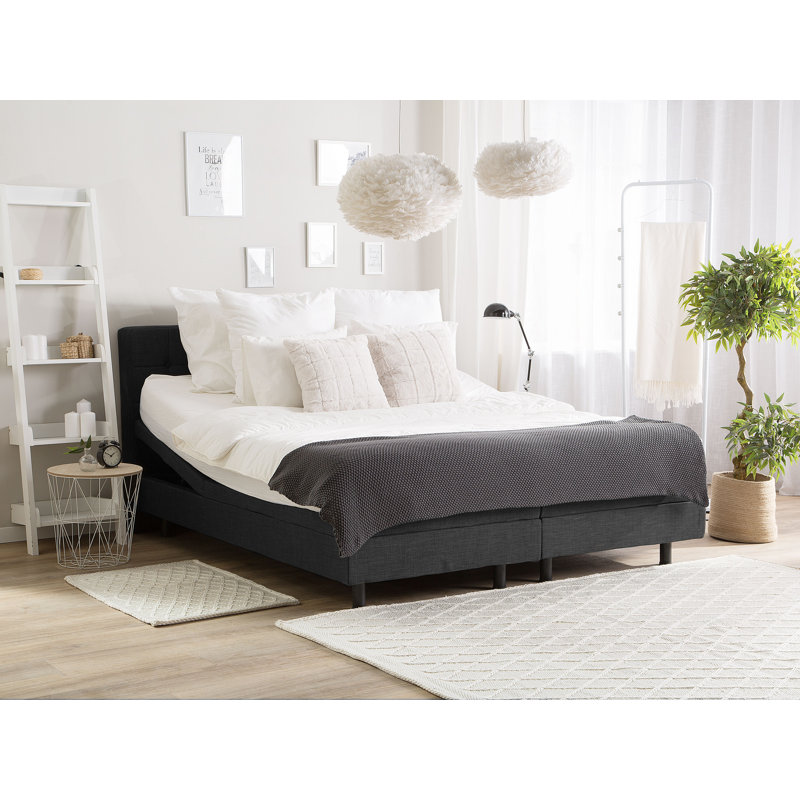 Robards Upholstered Adjustable Bed, Grey, European Single (90 x 200cm)