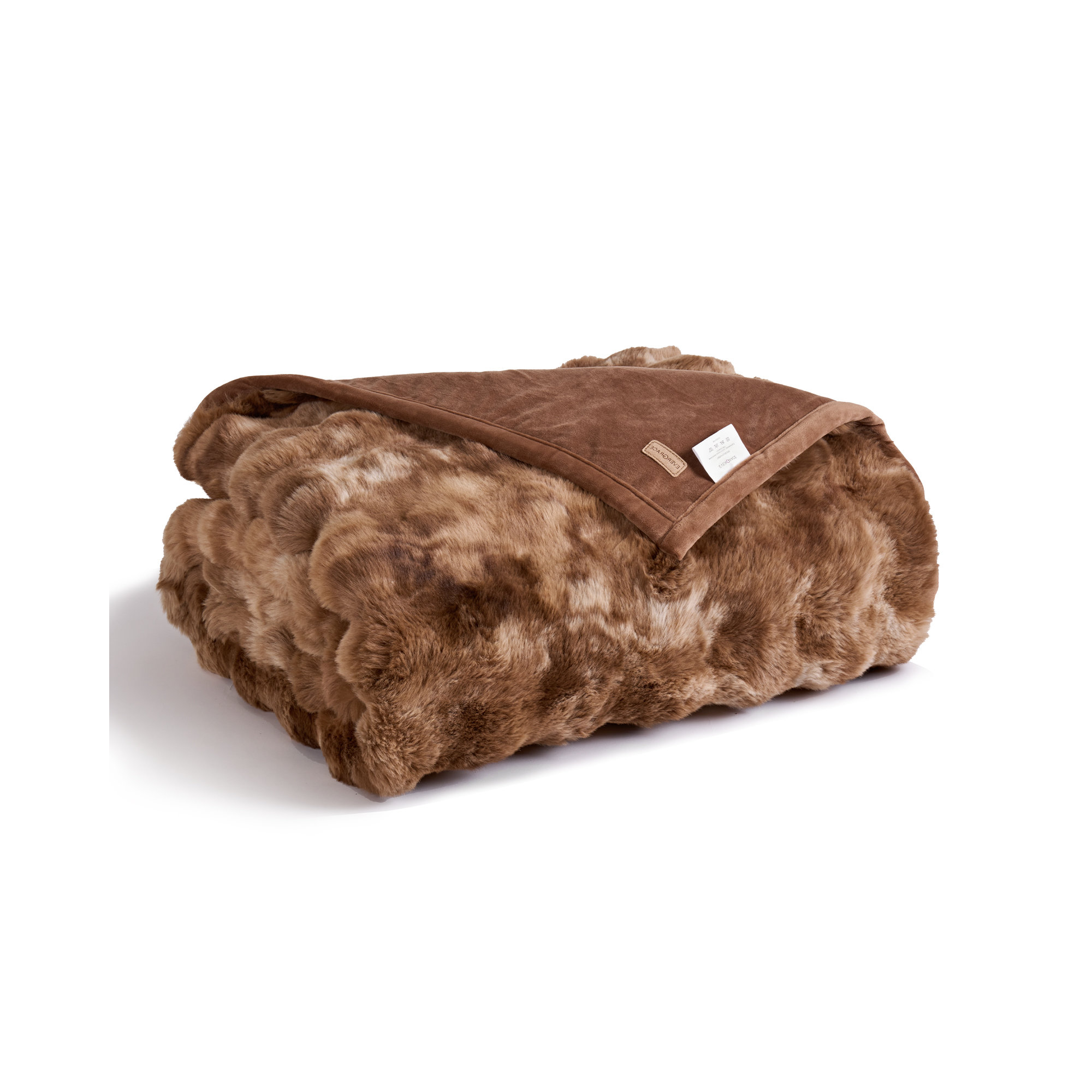 Ridgeline Faux Fur Throw Blanket, Lion Caramel, 80" L x 60" W