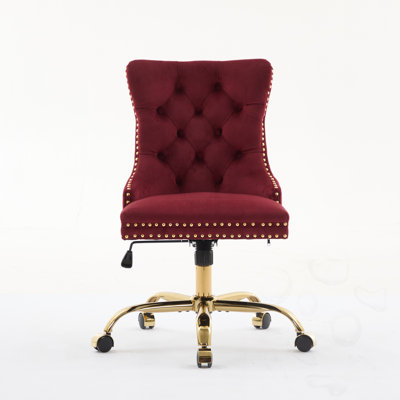 Swivel Tufted Office Chair with Height Adjustable