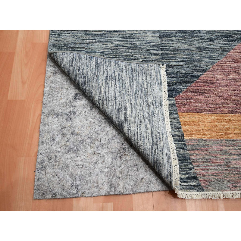 Tapis oriental rectangulaire gris en laine noué à la main 8 pi 0 po x 10 pi 0 po - MOA10275508