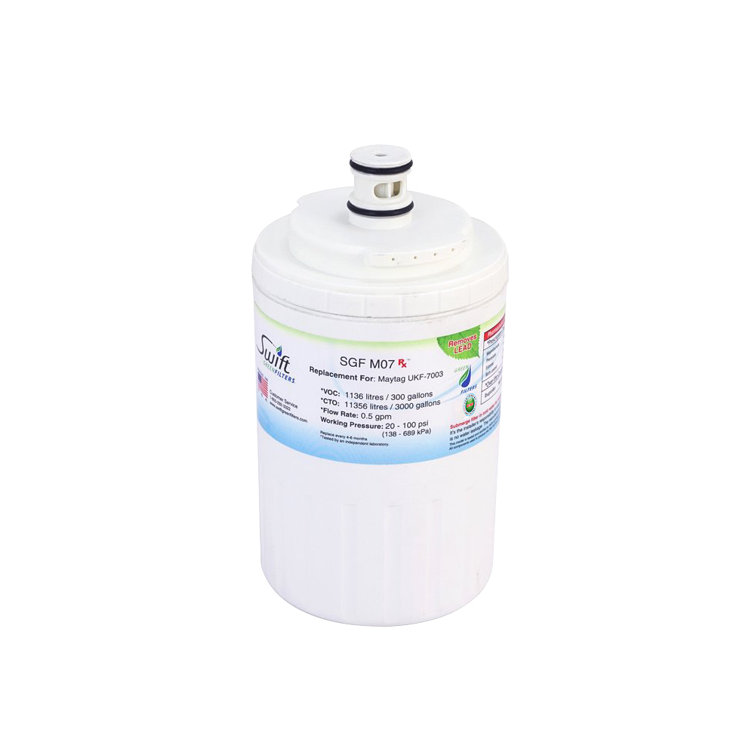 SGF-M07 Rx Compatible Refrigerator Water Filter for UKF7003, UKF7001, EDR7D1, Filter 7.