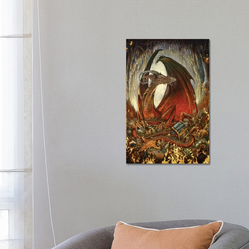 Treasure Dragon by Myles Pinkney - Wrapped Canvas Gallery-Wrapped Canvas Giclée, 66.04 cm H x 45.72 cm W x 3.175 cm D
