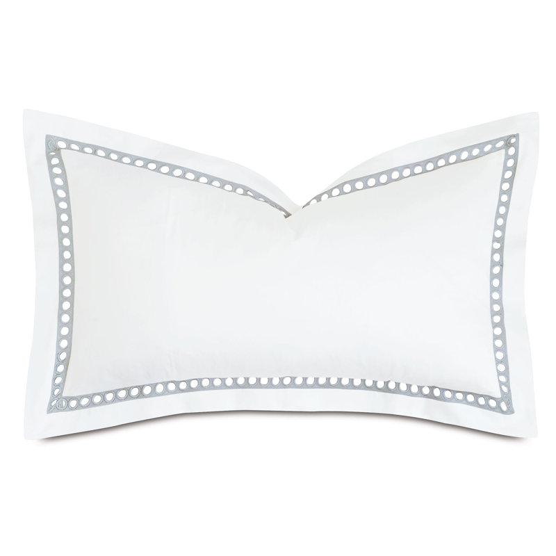 Taie décorative en dentelle Celine, Grand, Blanc / argent