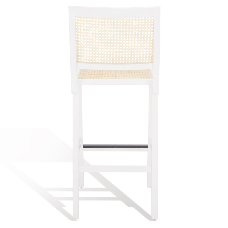 Atticus Counter Stool with Solid Wood Frame, White, Bar Stool (29.5" Seat Height)