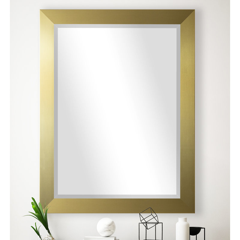 Ungar Wood Flat Wall Mirror, 41.5" H x 35.5" W x 0.75'' D, Gold