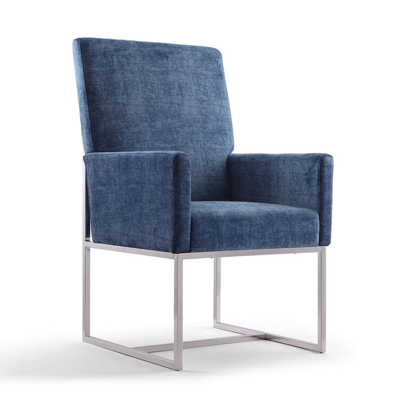 Chaise en velours Element, Bleu