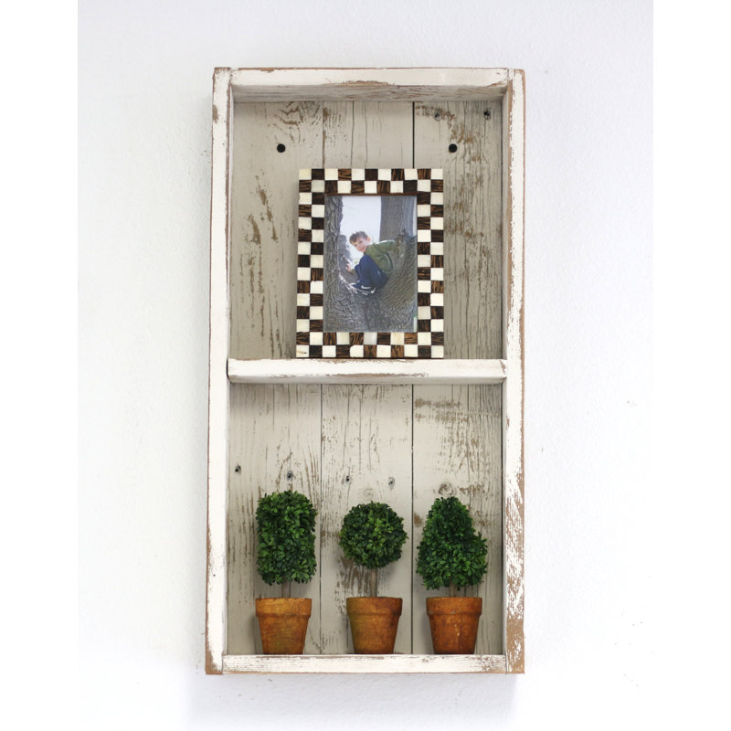 Bateman Cedar Accent Shelf, White, 24" H x 10" W x 4" D