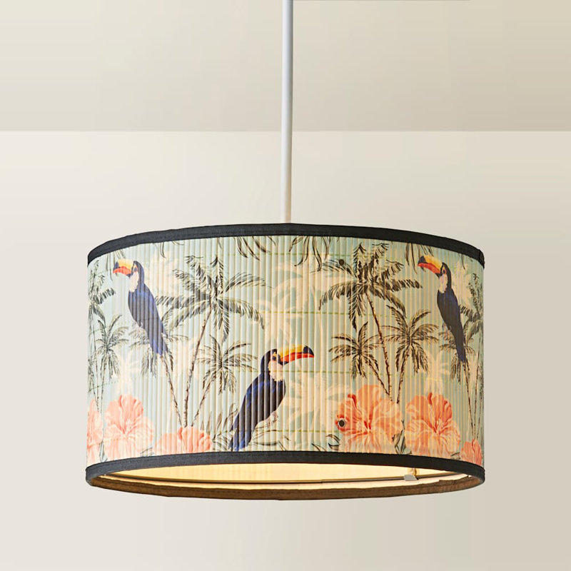 Anif Bamboo Drum Lamp Shade ( Slip-On ), 20cm H x 35cm W x 35cm D
