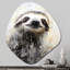 «Thoughtful Sloth II - Unique Shape Sloth», reproduction d'art asymétrique-1159686149