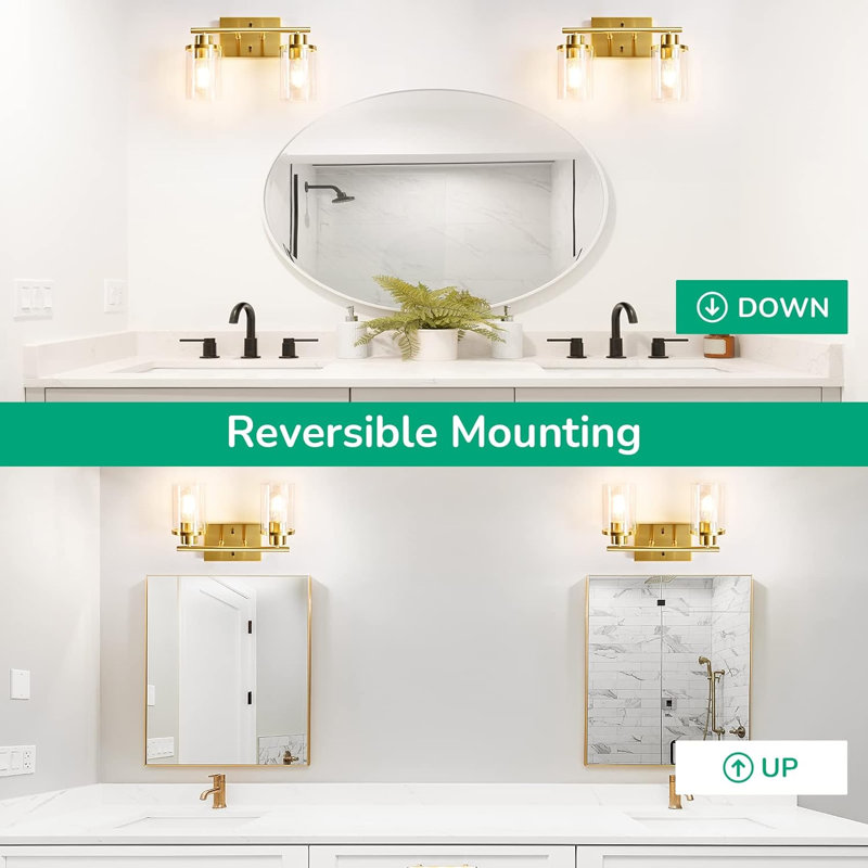 Éclairage pour meuble-lavabo 2 lumières Obdulio, Or