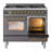 ILVE Nostalgie II Series 40 inch Dual Fuel Range with 6 Black Brass Burners (Limited Edition) (Glass Door)-114576222-114576225