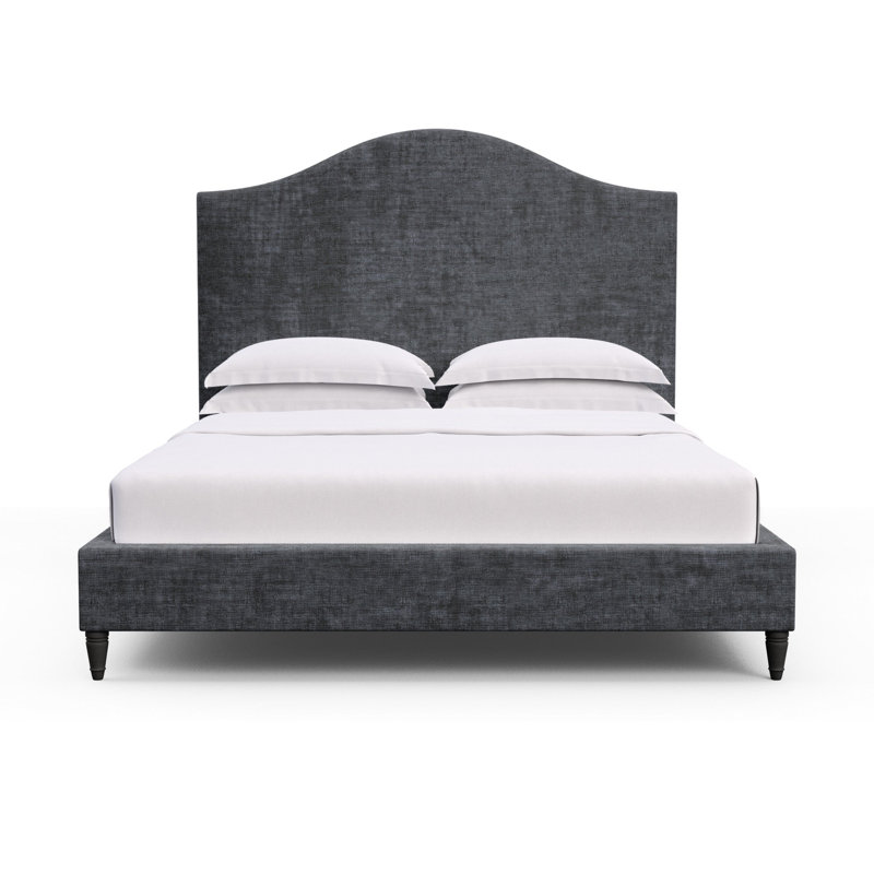 Montague Upholstered Standard Storage Bed, California King, Crushed Velvet Graphite, Ebony