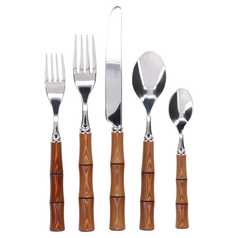 BIA Cordon Bleu Byblos 5 Piece 18/10 Stainless Steel Flatware Set, Service for 1