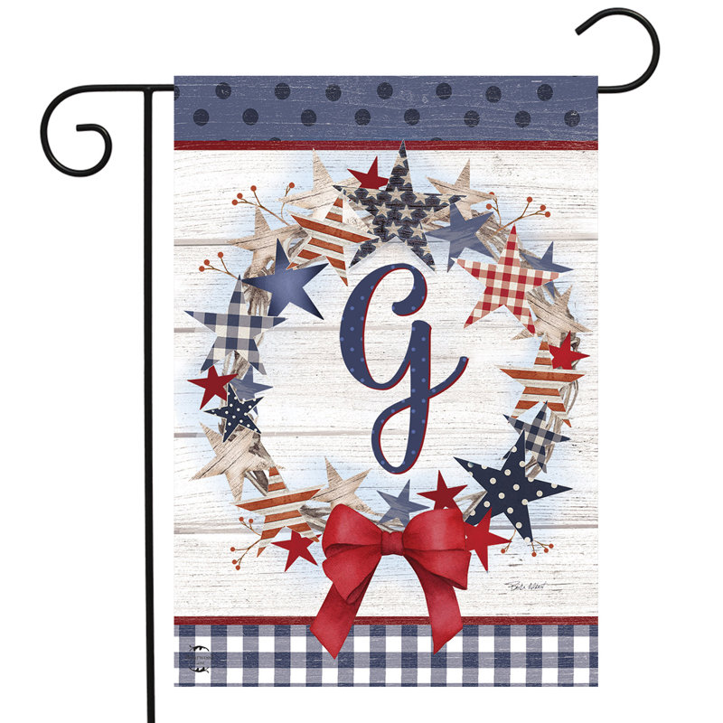 Drapeau de jardin American Wreath Monogram G