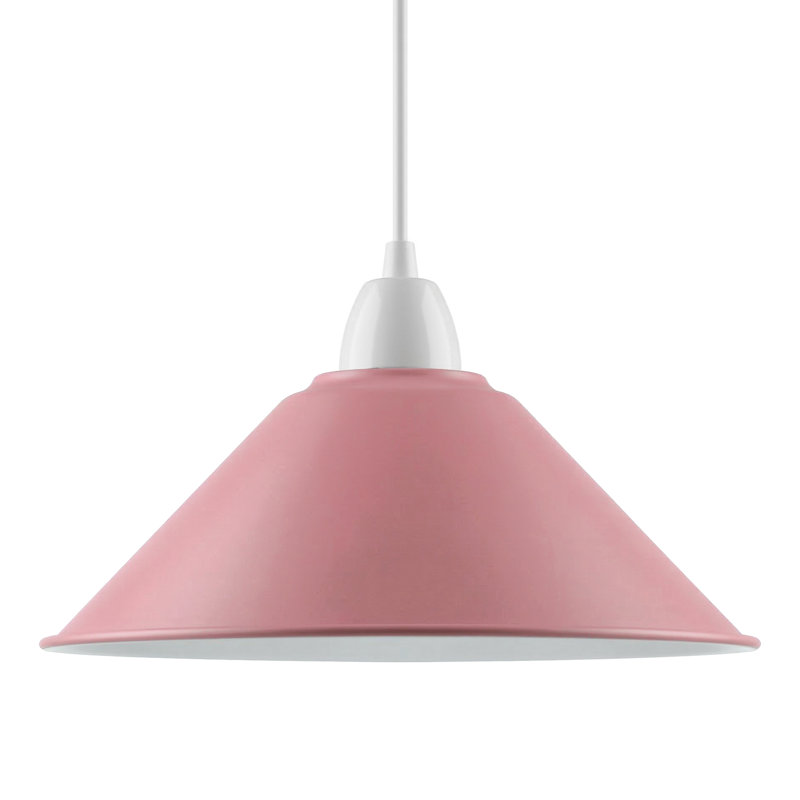 10cm H Metal Cone Lamp Shade, Pink