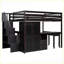 Lit mezzanine double pleine grandeur avec escalier avec rangement pour bureau multifonctionnel espresso-217578892-217578893