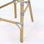 Ensemble de tabourets de bar 29,5 pouces en rotin PE d'extérieur, bleu marine et blanc, structure en aluminium avec finition en bambou