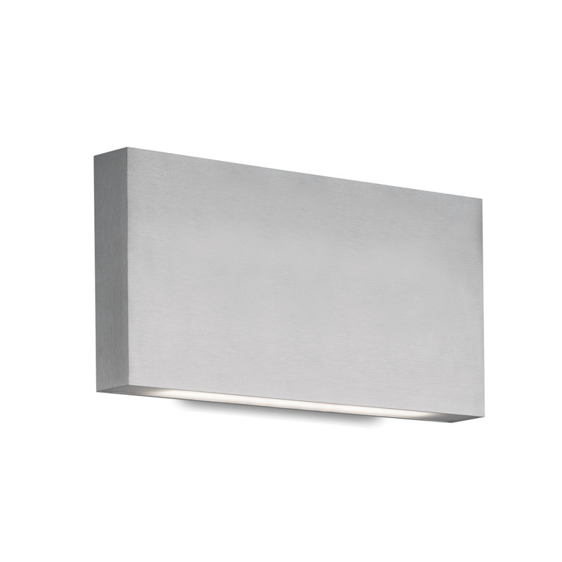 Applique murale à DEL en aluminium Mica, Nickel brossé, H 5,5 po x l 9,88 po x P 1,63 po