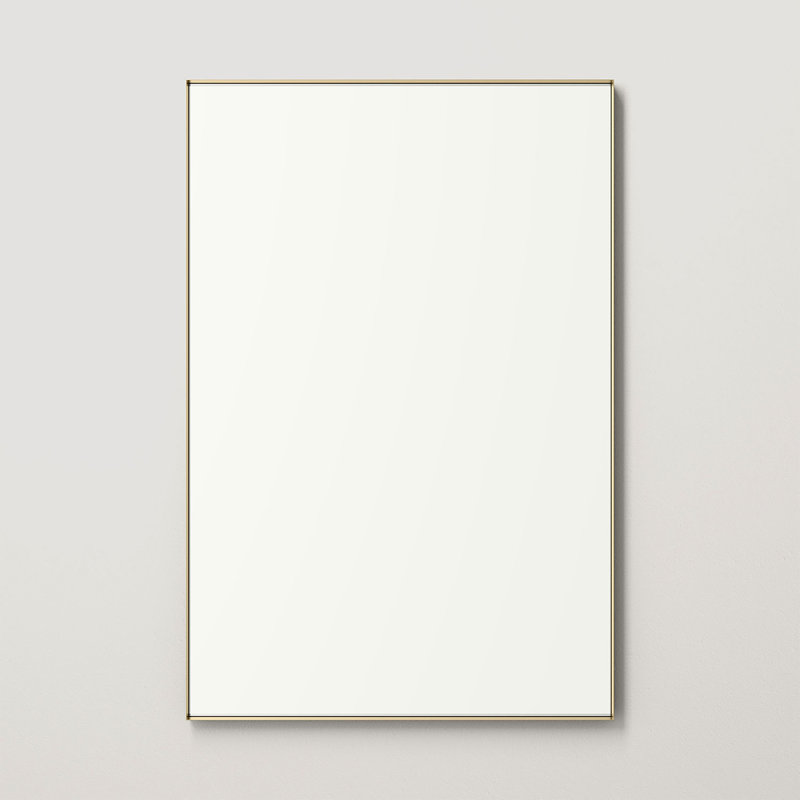 Miroir de salle de bain Gerlando, 36 po x 24 po, Doré