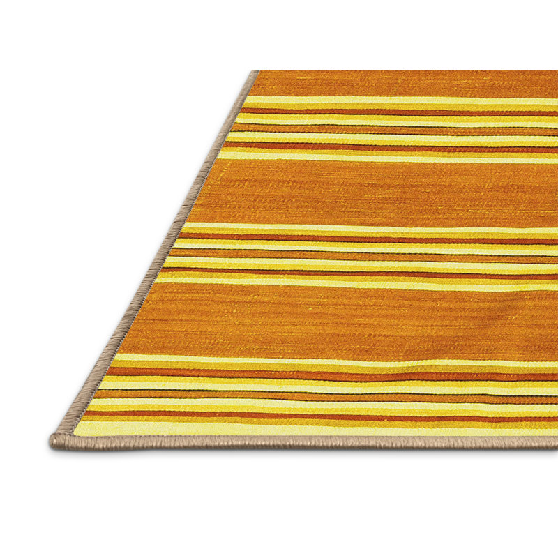 Tapis contemporains jaunes lavables à la machine 657, Rectangle 2 pi x 3 pi