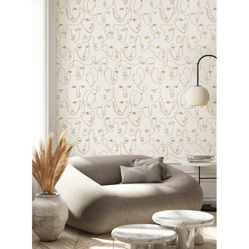 Rouleau de papier peint adhésif L 18 pi x l 24 po Altider, Gold/White