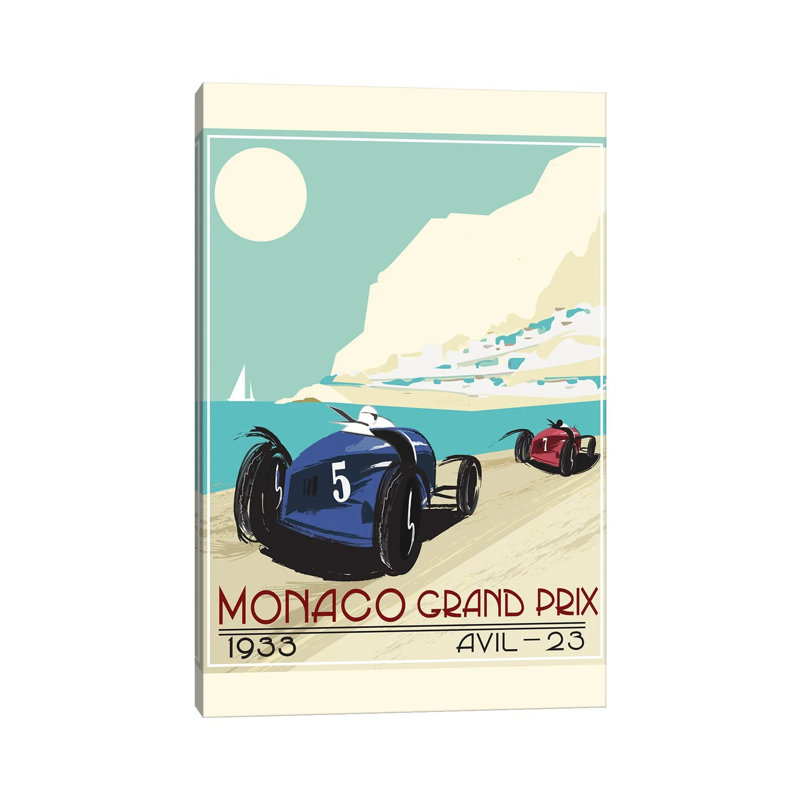"Monaco Grad Prix 1933" par Fly, impression sur toile tendue, H 40 po x l 26 po x P 1,5 po