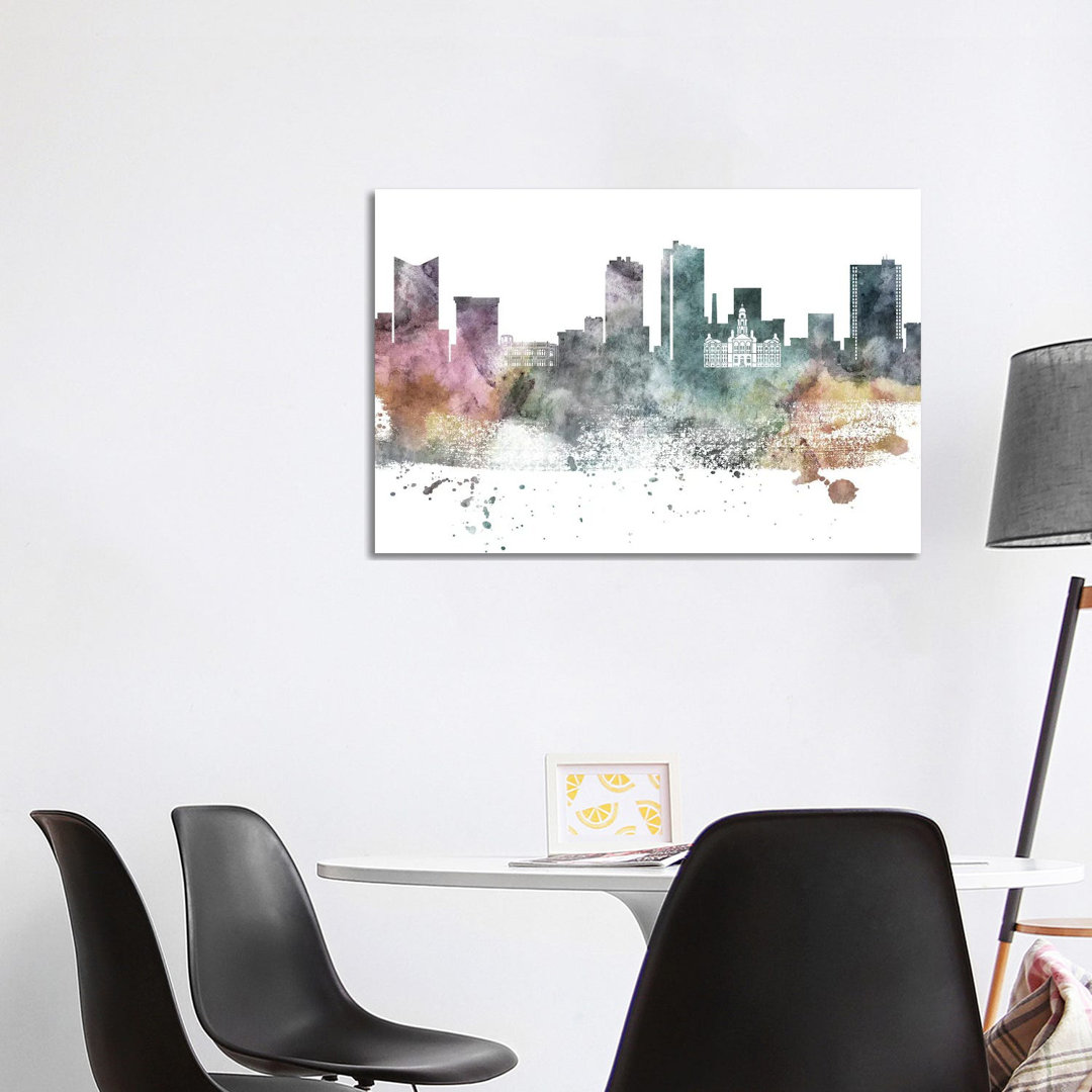 Fort Worth Pastel Skyline by Wall Decor Addict - Wrapped Canvas Painting