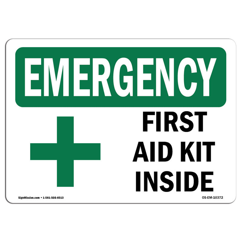 Emergency Sign, 12" H x 18" W x 0.1" D